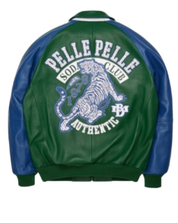 Premium PellePelle "Soda Club" Tiger Edition Leather Bomber Jacket