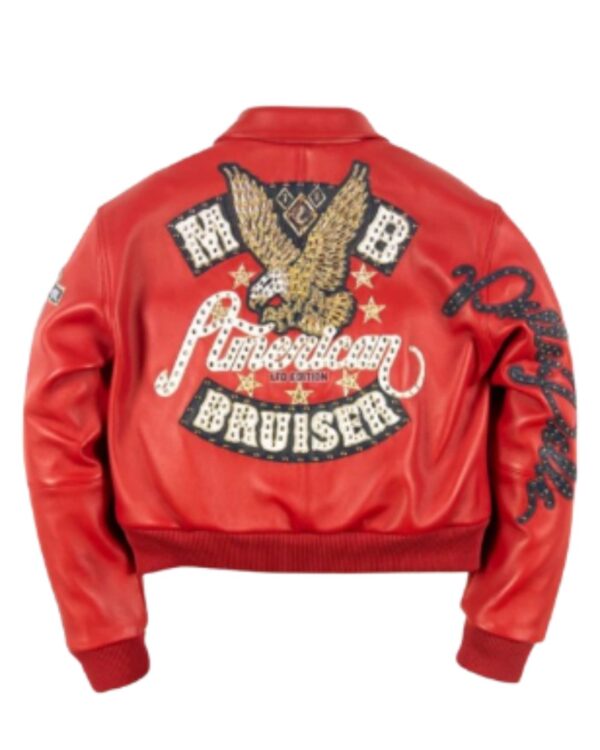 PellePelle "American Bruiser" Red Bomber Jacket