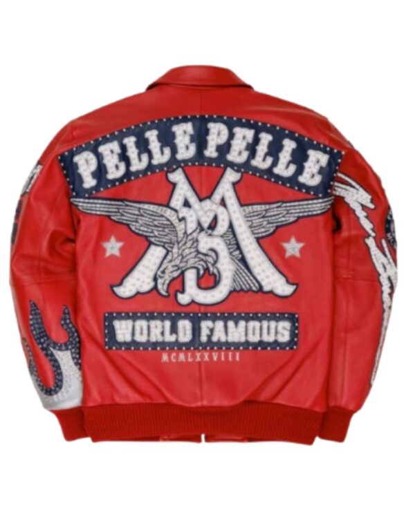 PellePelle Red World Famous Leather Bomber Jacket