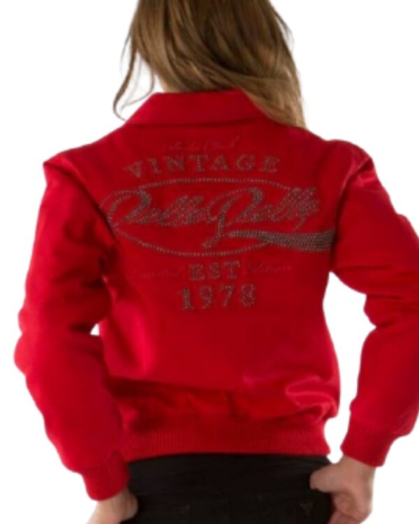 PellePelle Red Vintage 1978 Women's Wool Bomber Jacket