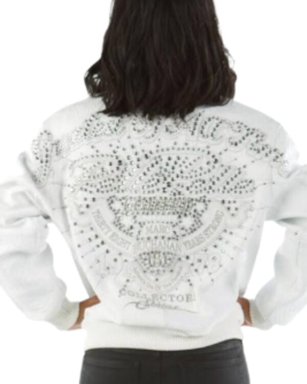 PellePelle "Collector's Series" White Leather Bomber Jacket
