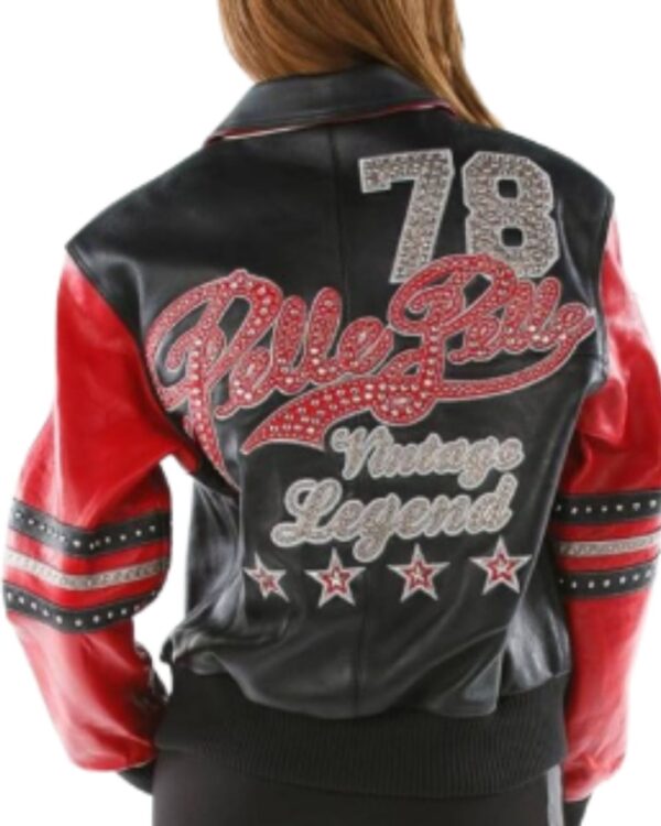 PellePelle Vintage Legend Black and Red Women's Bomber Jacket