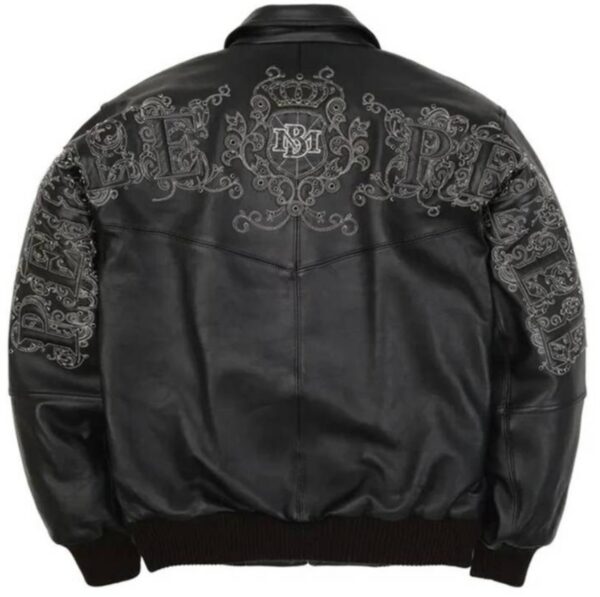 PellePelle Classic Black Monogram Emblem Bomber Jacket