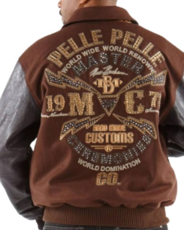 PellePelle Master Ceremonies Brown and Dark Brown Varsity Jacket