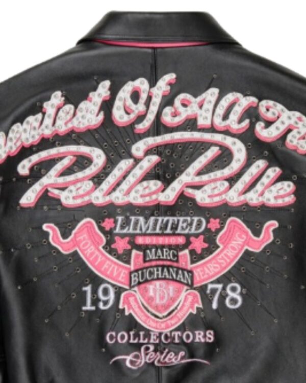 PellePelle GOAT Limited Edition Black and Pink Women's Bomber Jacket