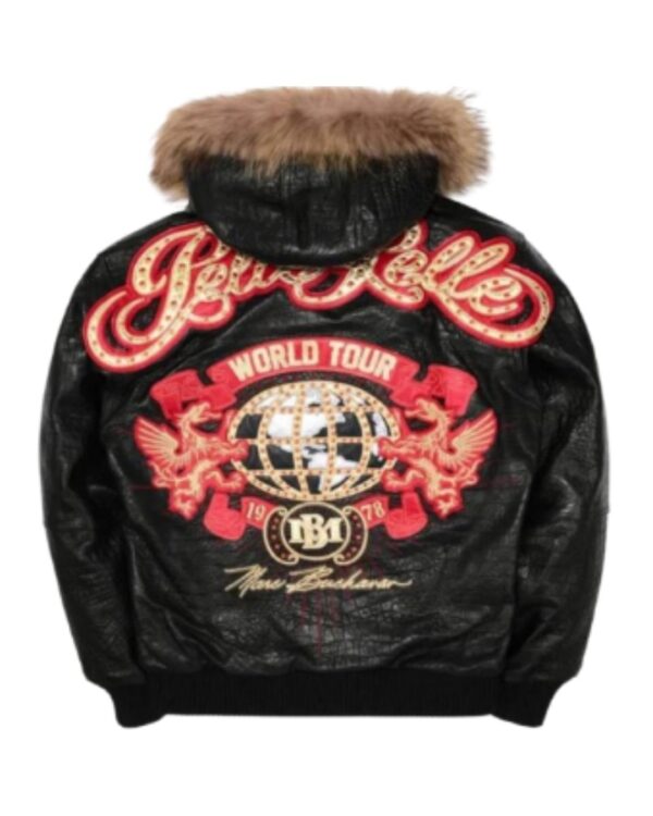 PellePelle Master Ceremonies Black and Maroon bomber Jacket